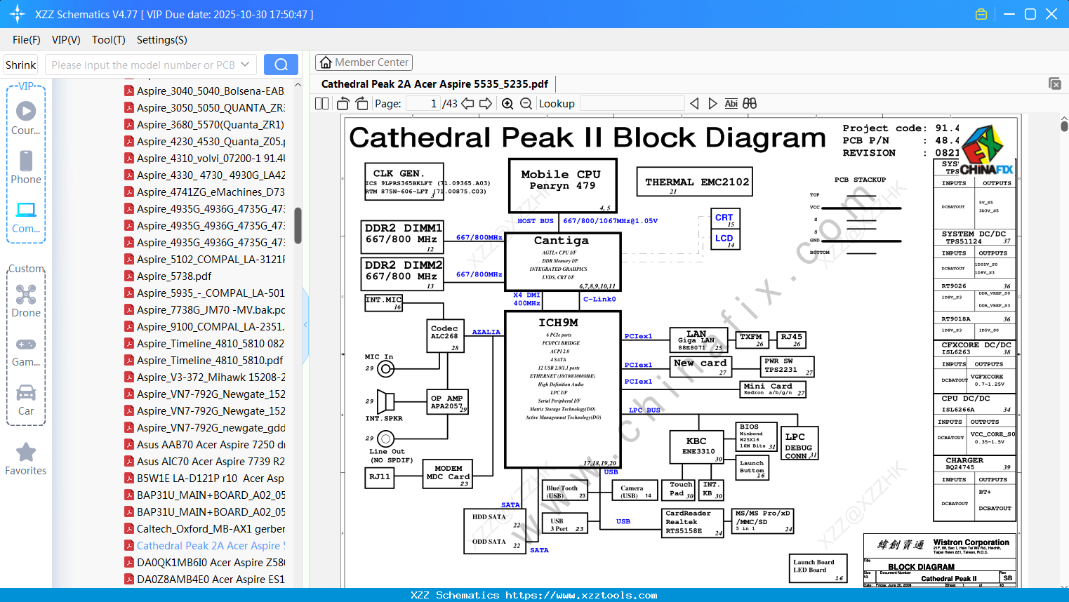 Laptop Cathedral Peak 2A Acer Aspire 5535_5235